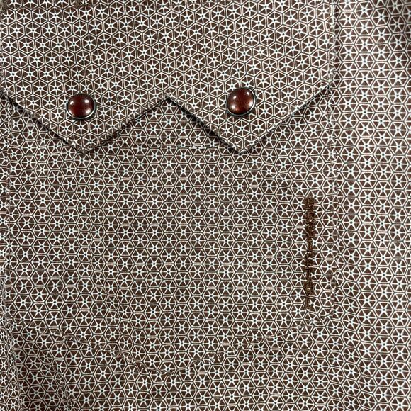 Resistol Rodeo Gear Pearl Snap Shirt Men's XXL Beige Geometric Allover Sawtooth - Picture 5 of 13
